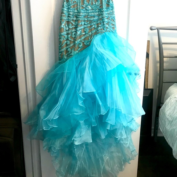 NEW Turquoise Mermaid Beaded Dress - Picture 2 of 4